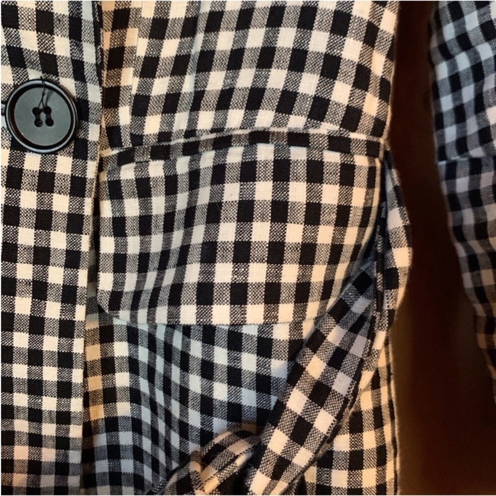 Reformation Rae black checkered / gingham print blazer jacket Size XS - Picture 6 of 15
